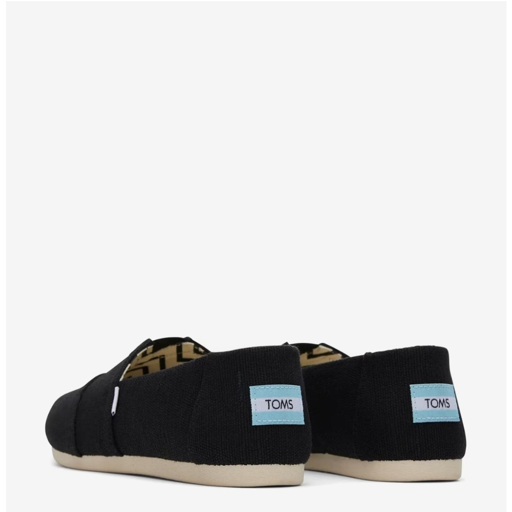 Toms Womens Alpargata Classic BLACK Canvas Slip-On Sneakers SZ 9 W - Picture 6 of 14